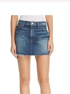 Hudson Vivid Denim/Jean Blue Mini Skirt. Size 26. Raw hem. Waist 30 inches.